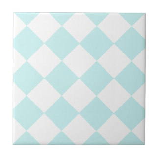 Grande Checkered de Diag - branco e azul pálido