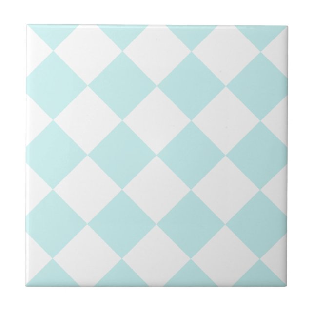 Grande Checkered de Diag - branco e azul pálido (Frente)
