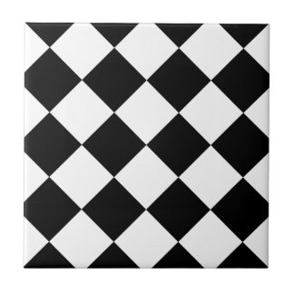 Grande Checkered de Diag - branco e preto