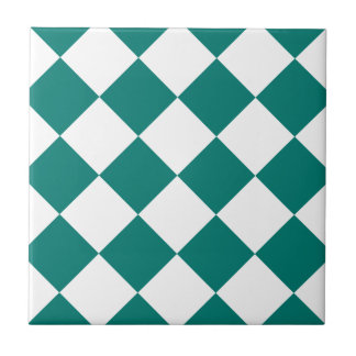 Grande Checkered de Diag - branco e verde do pinho
