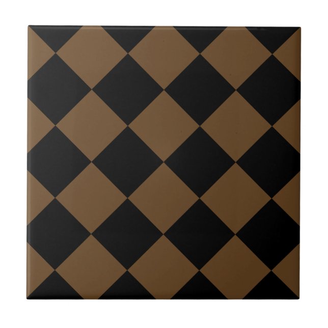 Grande Checkered de Diag - Brown preto e escuro (Frente)