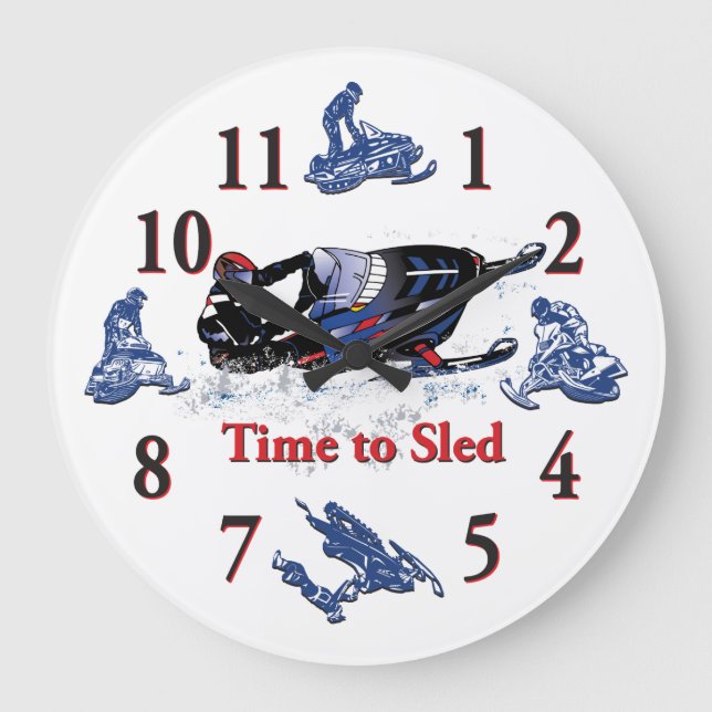 Grande Chegou a hora do relógio Snowmobile (Frente)