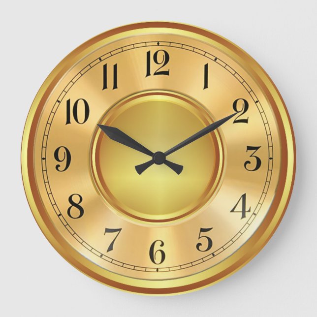 Grande Chic de ilustração da face do relógio de ouro faux (Frente)