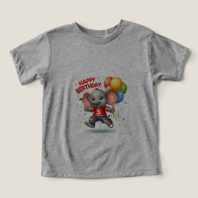Grande Cinco Celebrações: Elefante com Balões Todd (Design frontal)