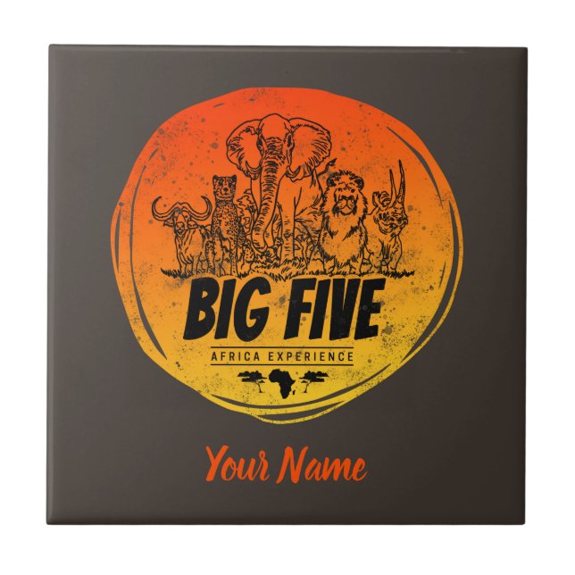 Grande Cinco de África, Safari Vintage Elephant, L (Frente)