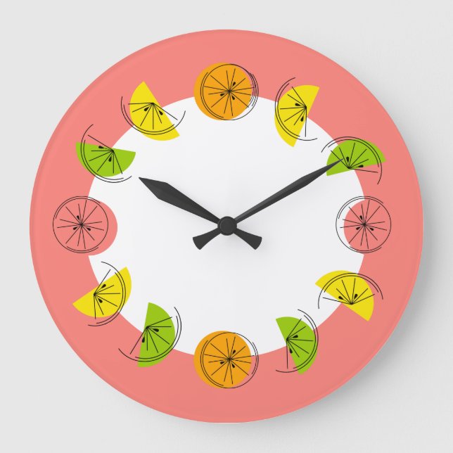 Grande Círculo Citrus: Relógio rosa (Frente)