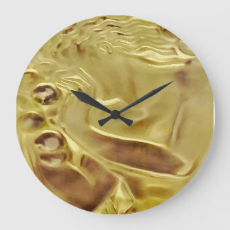 Grande CobaltMoonDesign, Design Lalique Dourado, Relógio 