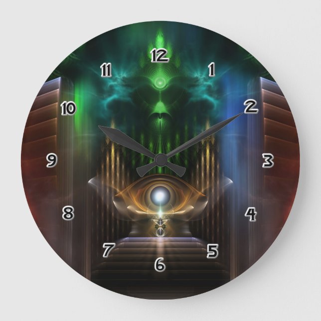 Grande Contemplando Relógio De Arte Fractal Oz (Frente)