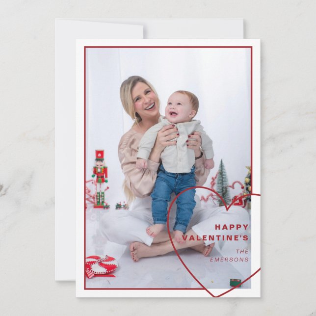 Grande coração com cartões de fotos design moderno (Frente)