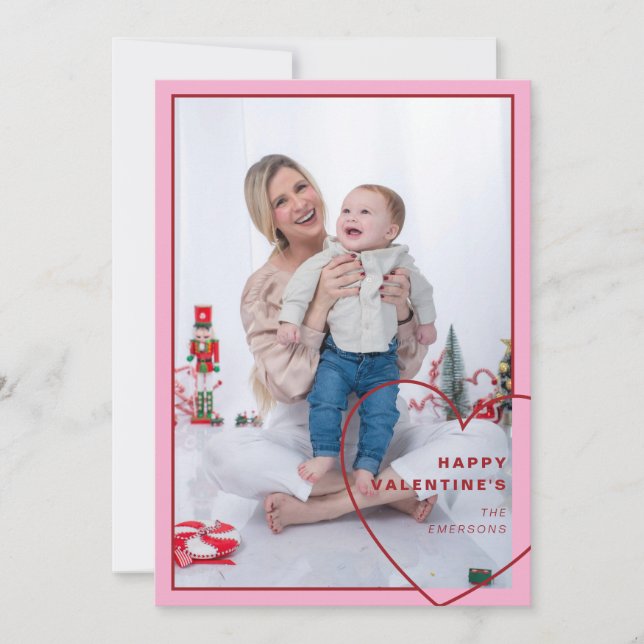 Grande coração com cartões de fotos design moderno (Frente)