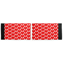 Grande Coração Vermelho Padrão Branco Preto