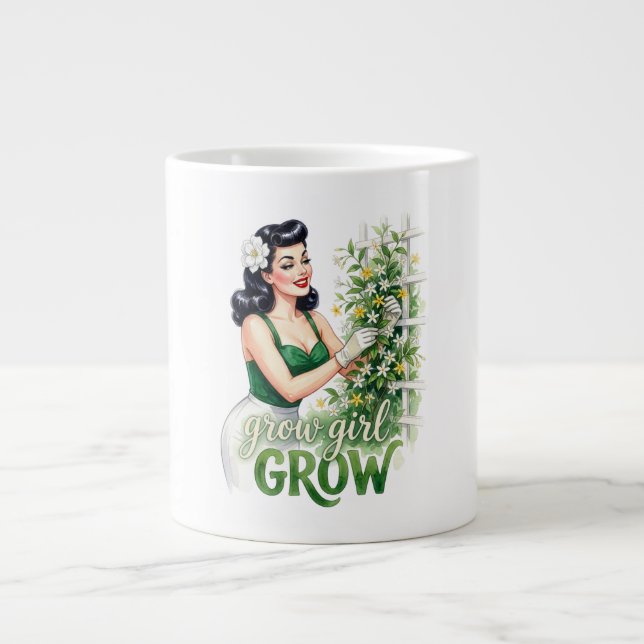 Grande Cresça Menina Cresça | Caneca de Café com Piada de (Frente)