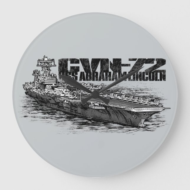 Grande CVN-72 Abraham Lincoln Round (Grande) Relógio de P (Frente)