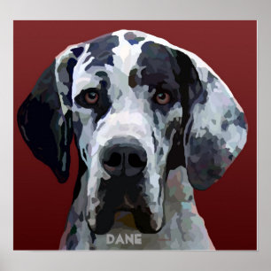 Grande Dane Harly Face Poster