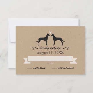 Grande Dane Silhouettes Casando Resposta RSVP