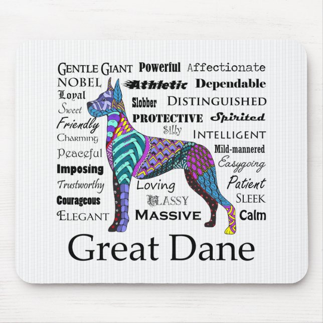Grande Dane Traits Mousepad (Frente)