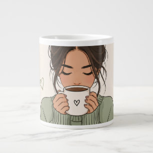 Grande Design de Caneca de Café Fofo Café Alimenta Meus O
