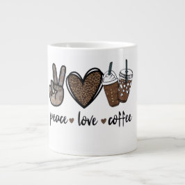 Grande Design de Caneca de Café Paz Amor