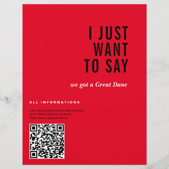 Grande dinamarquês anunciando cartões (Verso)