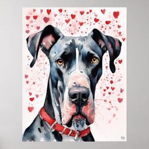 Grande dinamarquês - Impressão de Arte Canina