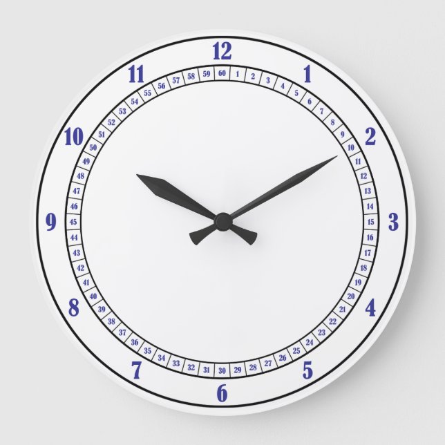 Grande discagem de relógio de números azuis (Frente)