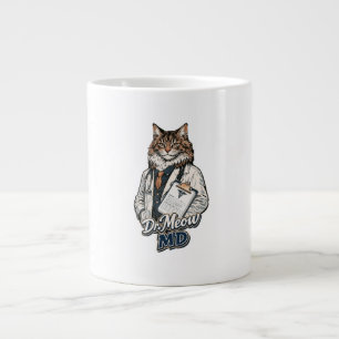 Grande Dr. Meow MD - Caneca de Café Jumbo Médico de Gato