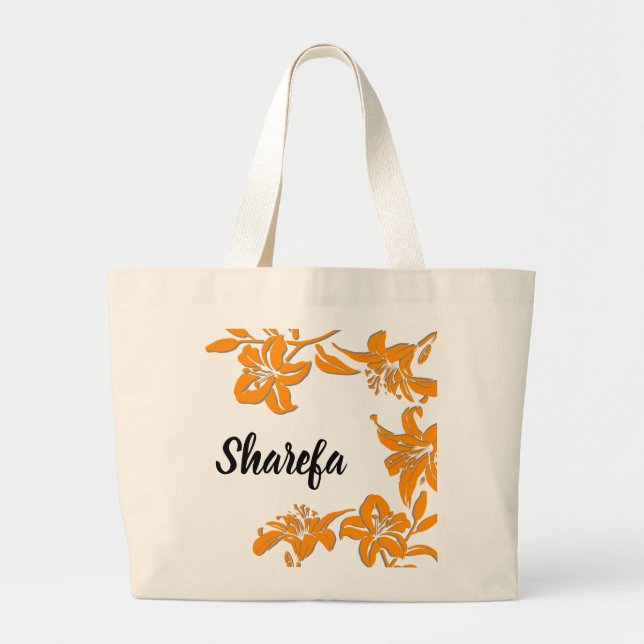 Grande Elegante Bolsa Tote Tiger Lilly (Frente)