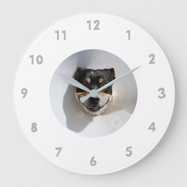 Grande Engraçado relógio de cão sorridente (Frente)