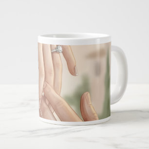 Grande Envolvimento Romântico Mãos Caneca de Café   Elega