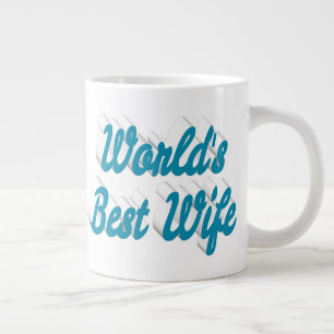 Grande Esposa céu azul meia-texto caneca gigante de café