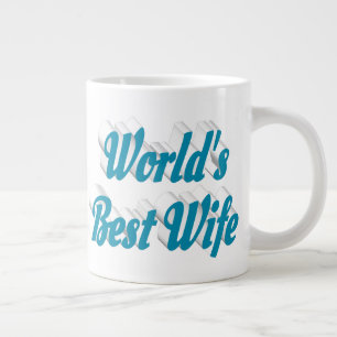 Grande Esposa céu azul meia-texto caneca gigante de café
