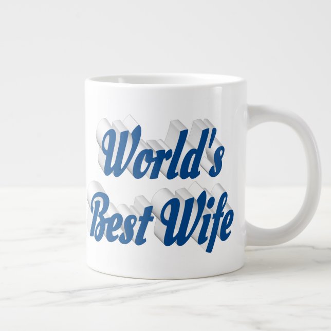 Grande Esposa com caneca gigante de café com metade azul (Direita)
