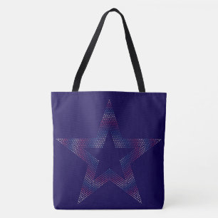 grande estrela em bolsa azul Tote