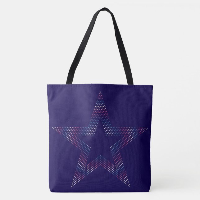 grande estrela em bolsa azul Tote (Frente)