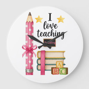 Grande Eu amo ensinar relógio de professor de leitura