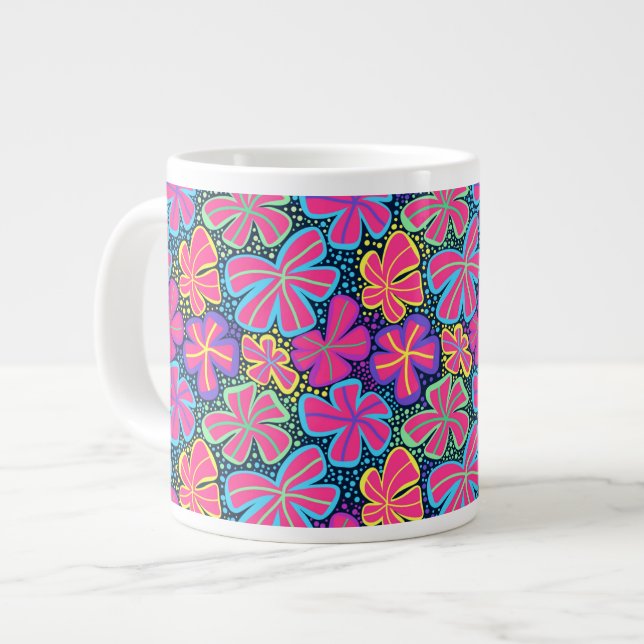 Grande Flor 🌸 caneca de café (Frente Esquerda)