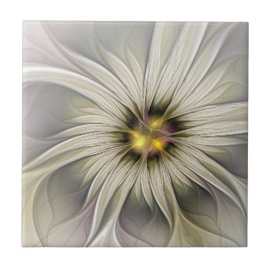 Grande Flor de Marfim, Arte Fractal Moderna Abstra