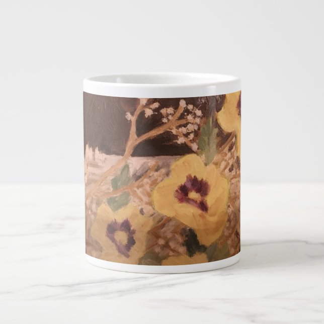 Grande Flores de Caneca de Café com um Tronco (Frente)