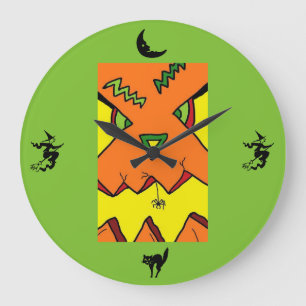 Grande Halloween Jack-O-Lanterna e Relógio de Aranha