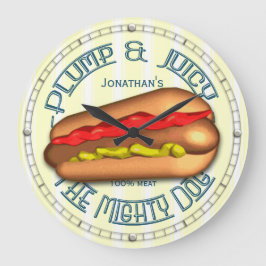 Grande Hotdog Personalizado Relógio de Cozinha Engraçado