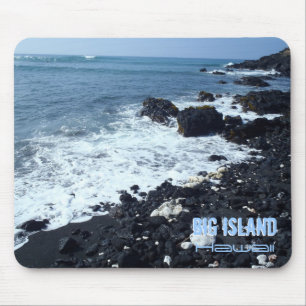Grande ilha de areia preta praia Hawaii Mousepad