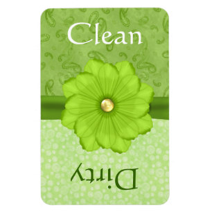 Grande ímã floral verde da máquina de lavar lou