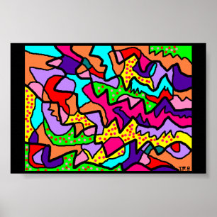 Grande imagem de arte muitas cores poster
