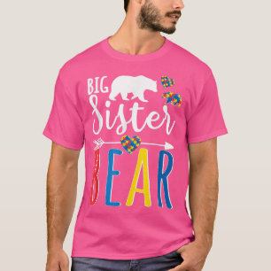 Grande Irmã Urso Autismo Consciência Camisa Apoio