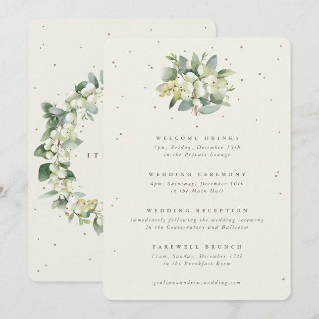 Grande Itinerário de Casamento Creme Snowberry + E (Frente/Verso)
