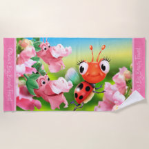 Grande jardim de flor do joaninha de toalha de