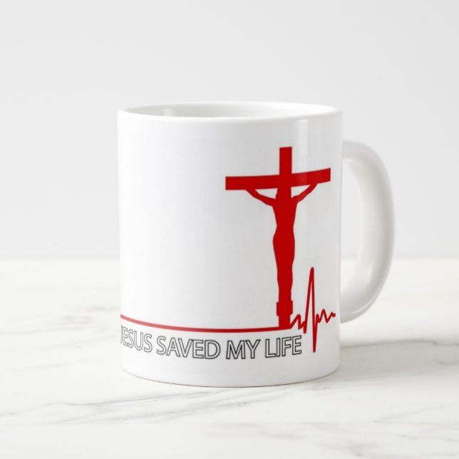 Grande Jesus salvou minha vida - Uma caneca de café muito (Frente Esquerda)