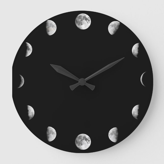 Grande Lua legal Fases Mínimas de Novidade Relógio de Par (Frente)