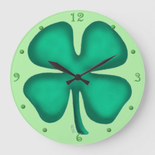Grande Lucky 4 Folha - Relógio verde de Clover Irish Clov