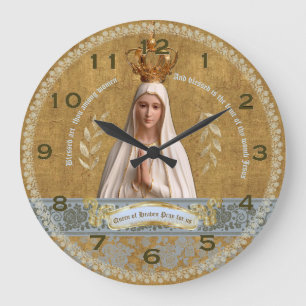 Grande Mãe Abençoada Nossa Senhora de Fátima Relógio de P